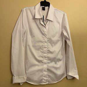 Grace Elements Women's Pullover White Blouse, Size 10 New With Tag